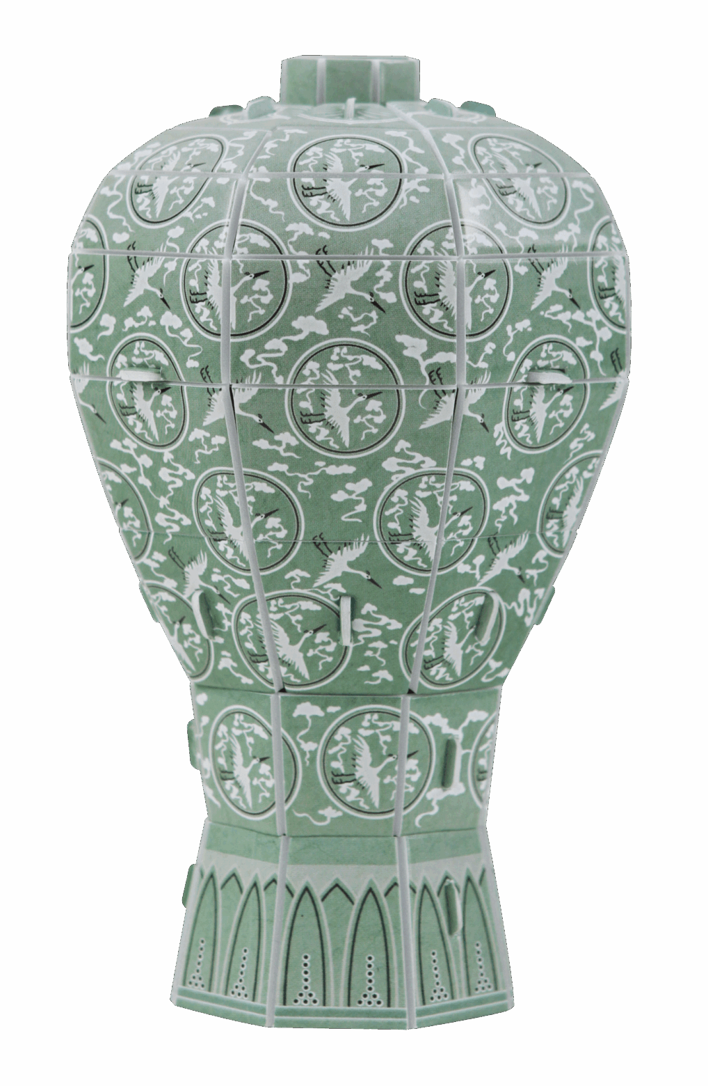 Celadon Vase with Inlaid Cloud and Crane Design