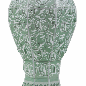 Celadon Vase with Inlaid Cloud and Crane Design
